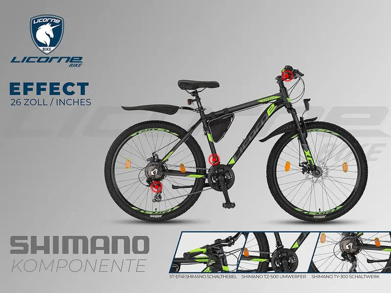 Licorne Bike Effect Premium Mountain Bike  Lightweight Aluminum Frame, All-Terrain Ready