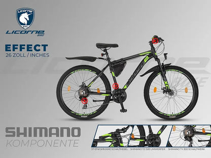 Licorne Bike Effect Premium Mountain Bike  Lightweight Aluminum Frame, All-Terrain Ready