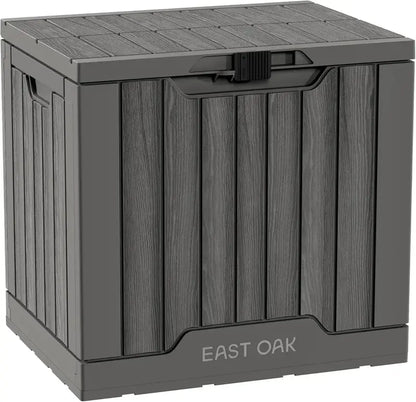 EAST OAK 60-Gallon Weatherproof Deck Box — Resin Outdoor Storage Bin for Patio or Garage