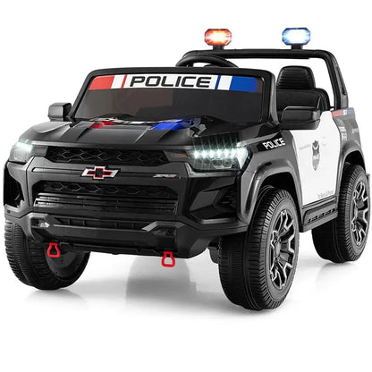 24V Licensed Chevrolet Police Ride-On Car for Kids  2-Seater Electric Vehicle with Remote, Siren, Megaphone & LED Lights