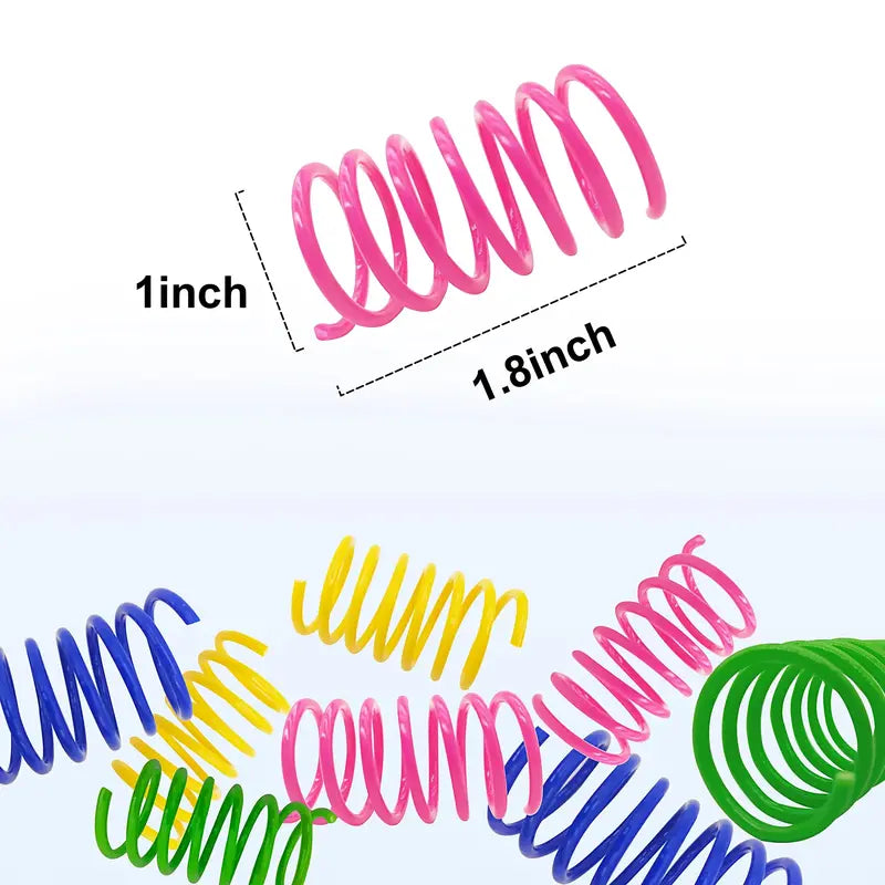 Durable Cat Spring Toy 30-Pack by [Brand Name]  Vibrant, Non-Toxic Plastic for Safe Play