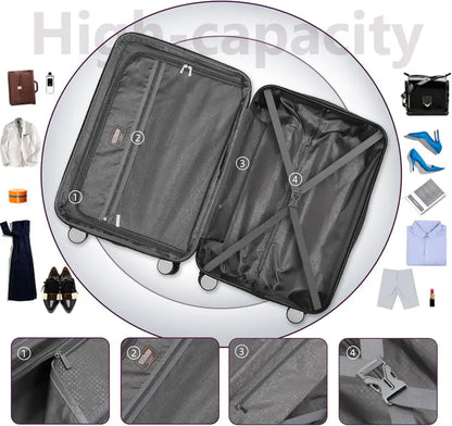 6-Piece Lightweight Expandable Hardshell Luggage Set  TSA-Approved Carry-On & Checked Suitcases with Spinner Wheels