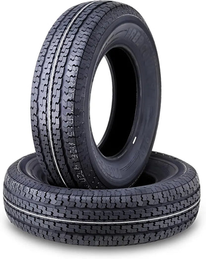 Heavy-Duty Trailer Tire Set  4× ST205/75R15, 10-Ply Load Range E, Steel-Belted Radial with Scuff Guard Protection