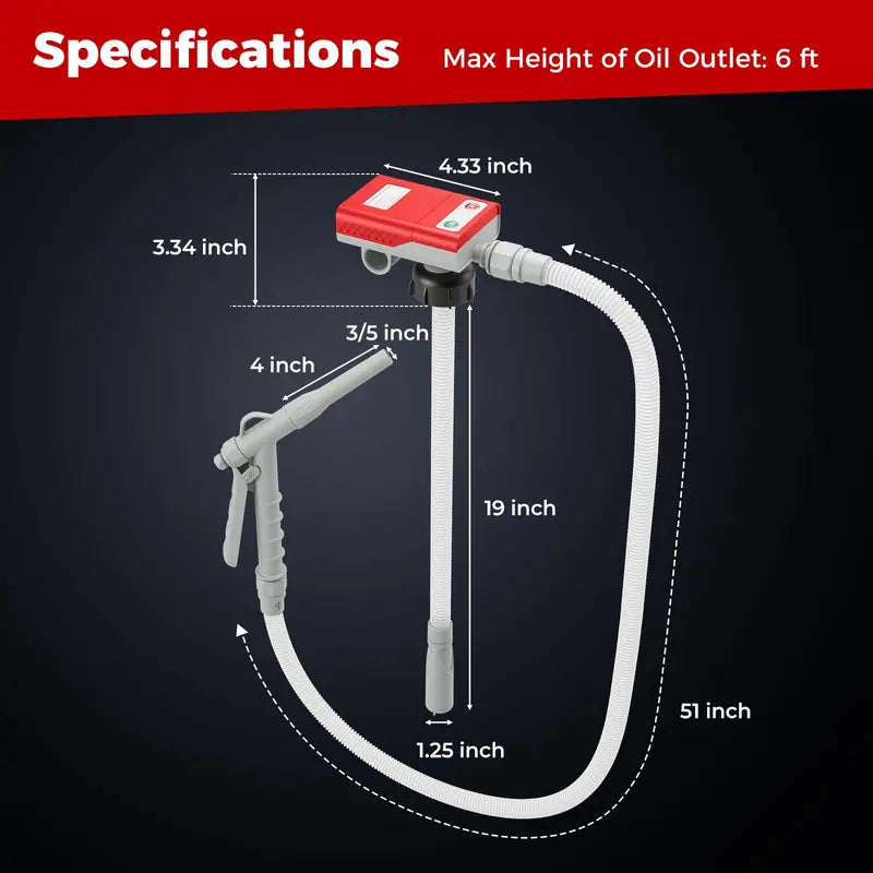 Portable Battery-Powered Fuel Transfer Pump  Adjustable Flow Rate & Nozzle