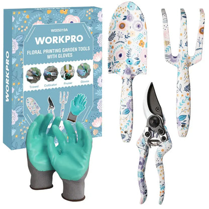 WORKPRO 4-Piece Aluminum Garden Tool Kit  Lightweight & Rust-Resistant Design