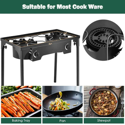Portable High-Pressure Propane Burner  Outdoor Gas Cooker for Camping and Tailgating