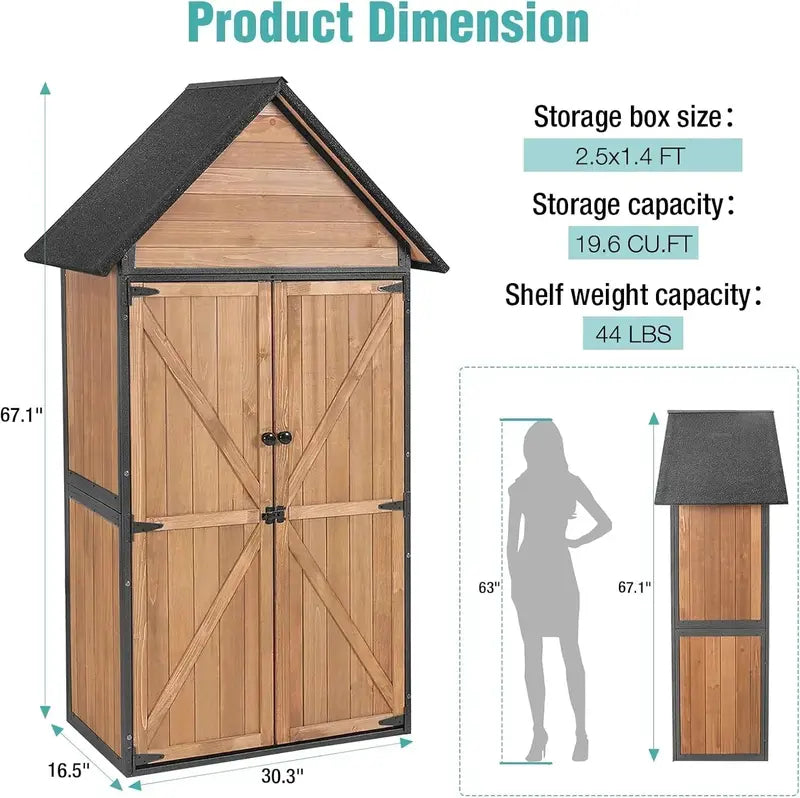 Heavy-Duty Outdoor Storage Shed — Metal-Frame Garden Shed with Adjustable Interior Shelving