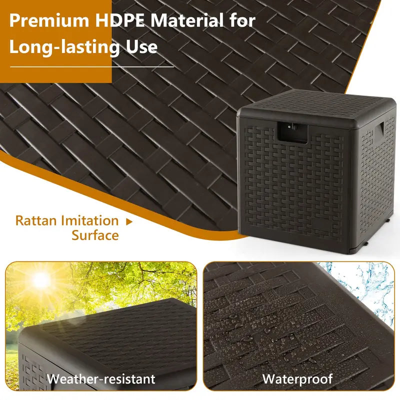 Weatherproof Resin Outdoor Storage Box  31/73/100 Gallon Locking Patio Chest