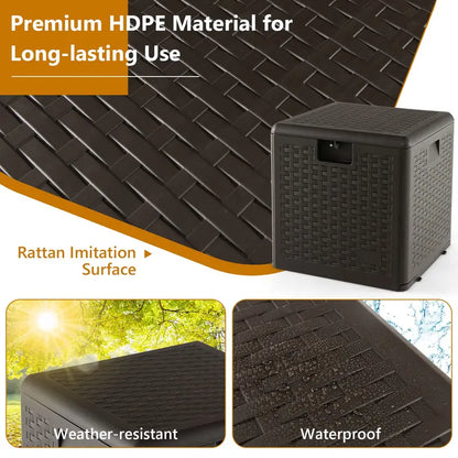 Weatherproof Resin Outdoor Storage Box  31/73/100 Gallon Locking Patio Chest