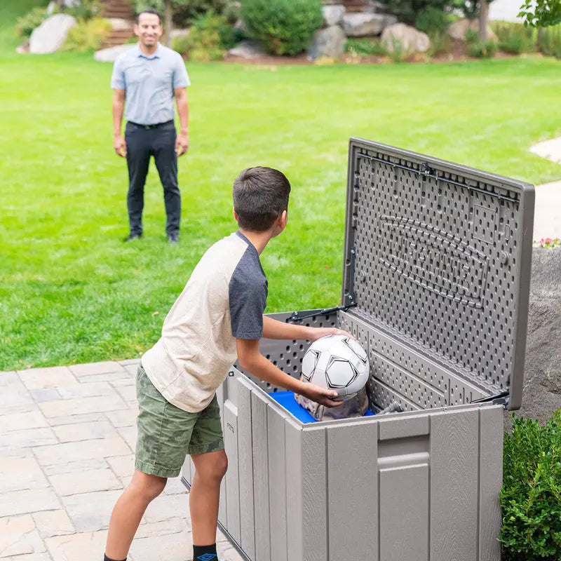 Lifetime 568-Litre Modern Deck Box  Weather-Resistant Outdoor Storage Unit (Model 60384U)