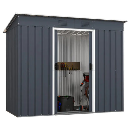 Freestanding Outdoor Storage Shed  Includes Reinforced Floor Base for Yard or Garden Organization