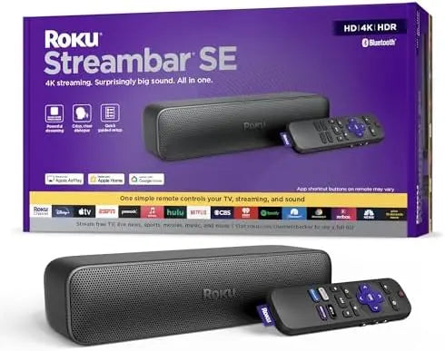 Roku Streambar SE | 2-in-1 4K/HD/HDR Soundbar & Streaming | Clear Dialogue | Easy Setup