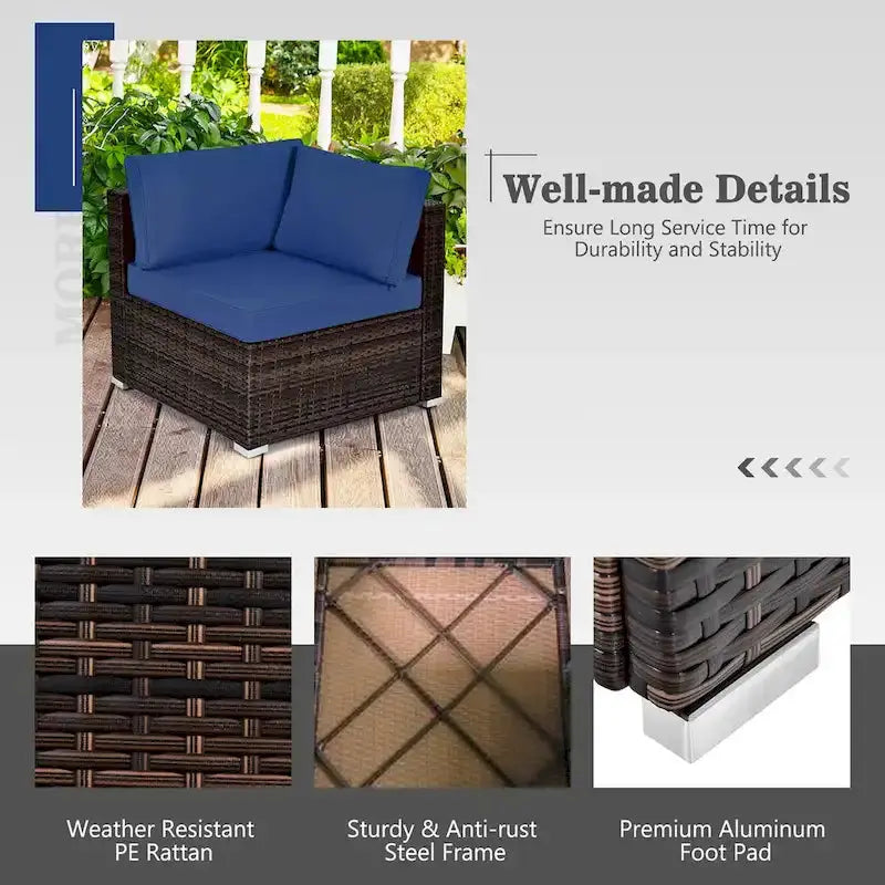 8-Piece All-Weather Rattan Patio Set  Fire Pit Table, Tank Holder, Cover, and Deck Accessories