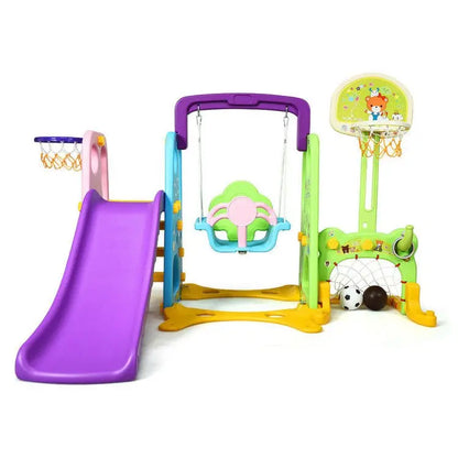 Premium 6-in-1 Indoor/Outdoor Toddler Playset — Slide, Swing, and Multi-Activity Climber