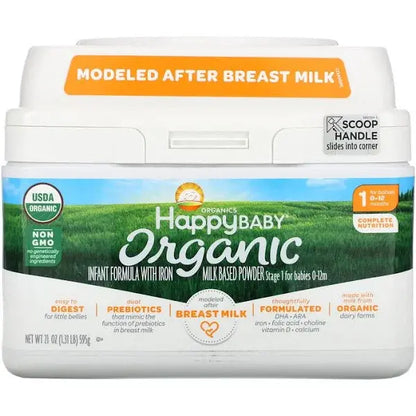 Happy Baby Organic Milk-Based Formula with Iron, Stage 1, 21 oz Pack