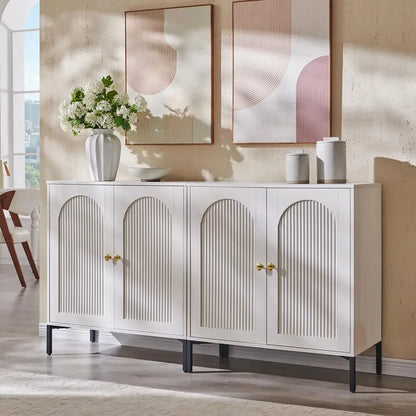 IFGET Fluted Arched Sideboard  92.6-Inch Wide Modern Farmhouse Buffet Cabinet