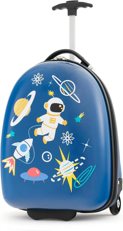 16-Inch Kids Carry-On Luggage with LED Light-Up Wheels & Waterproof Hard Shell