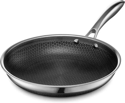 HexClad 10″ Nonstick Frying Pan, Stay-Cool Handle, Dishwasher & Oven Safe, Induction Compatible