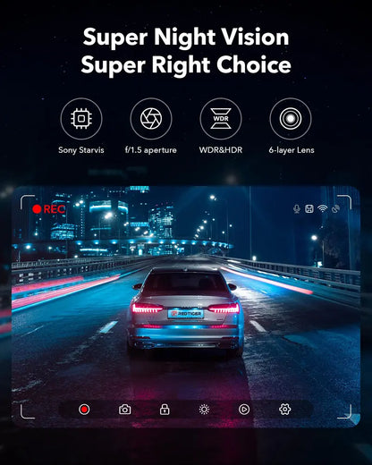 REDTIGER Dash Cam Front Rear, 4K/2.5K Full HD Dash Camera for Cars