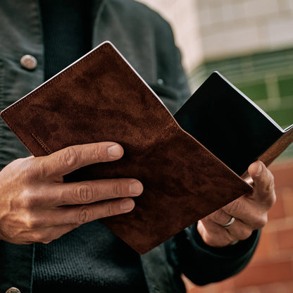 Suede Passport Wallet - Tobacco Brown