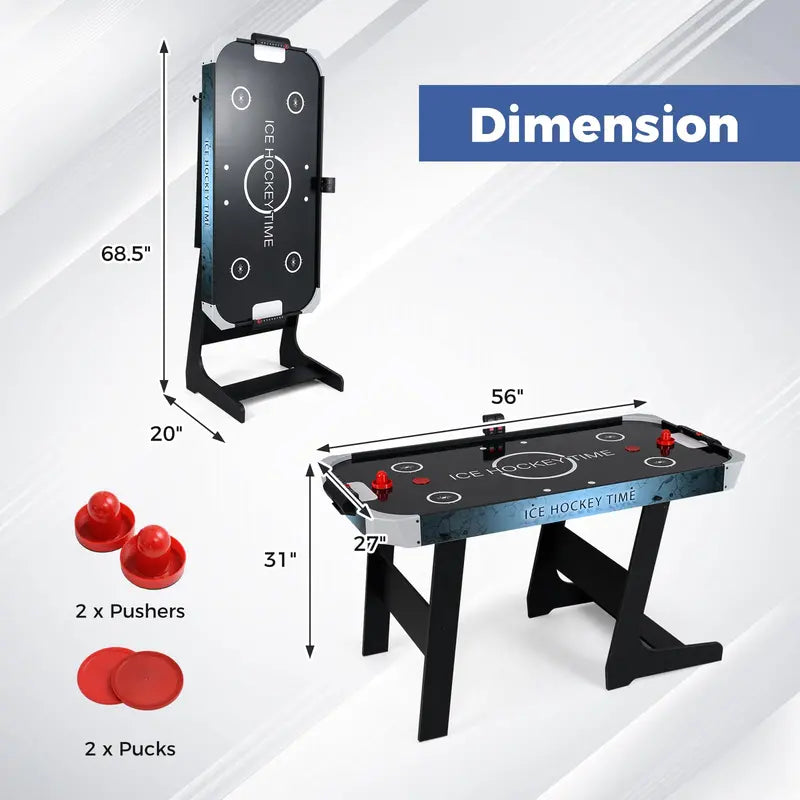 56-Inch Air Hockey Table  Arcade-Style Game with Digital LED Scoreboard