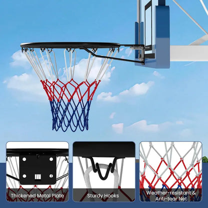 18-Inch All-Weather Replacement Basketball Rim with Dual-Spring Mechanism and Durable Net