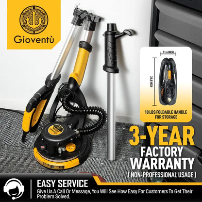 Giovent Electric Drywall Sander with Integrated Vacuum  Ideal for Popcorn Ceiling Removal