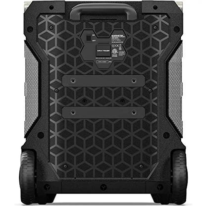 Monster Rockin’ Roller 270 Portable Indoor/Outdoor Wireless Speaker, 200 Watts, Up to 100 Hours Playtime, IPX4 Water Resistant, Qi Charger, Connect to Another TWS Speaker (Slate)
