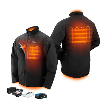 HART Men’s Heated Jacket Kit, Medium  20V, 3 Heating Zones, Wind & Water Resistant, Includes Battery & Charger