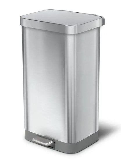 Glad 20 Gallon Stainless Steel Step Trash Can with Clorox Odor Protection, Soft Close Lid & Foot Pedal