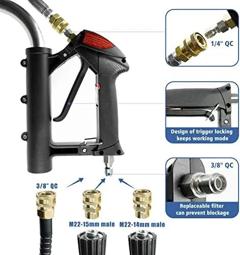 Janz Surface Cleaner Attachment for Pressure Washers  4-Wheel Rotating Deck Scrubber