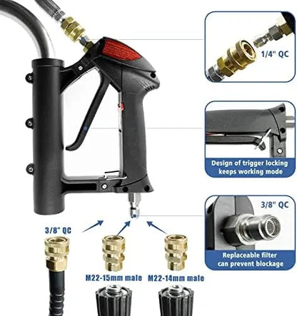 Janz Surface Cleaner Attachment for Pressure Washers  4-Wheel Rotating Deck Scrubber