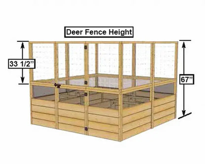 Deer-Resistant Cedar Raised Garden Bed Kit  8′ x 8′ x 20″ Complete Assembly System