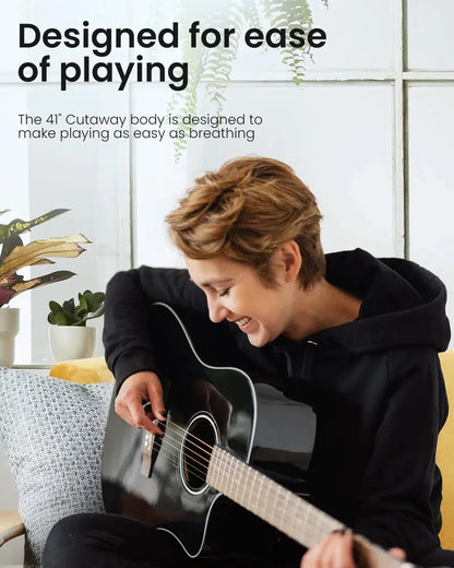 Moukey 41-Inch Acoustic Guitar Starter Pack  Beginner-Friendly for Teens & Adults