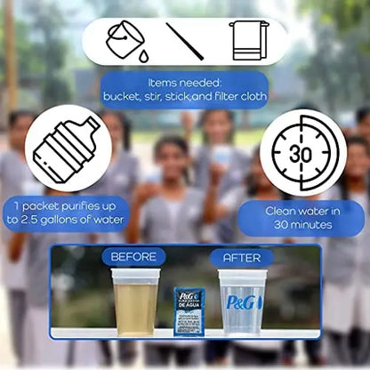 Procter & Gamble Purifier of Water Packets  240 Emergency Water Purification Tablets for Camping & Disasters