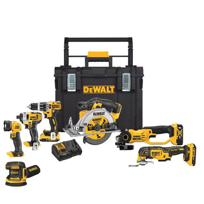 DEWALT 20V MAX 7-Piece Cordless Tool Combo Kit with TOUGHSYSTEM Storage and 3 Batteries (4.0Ah + 2×2.0Ah)