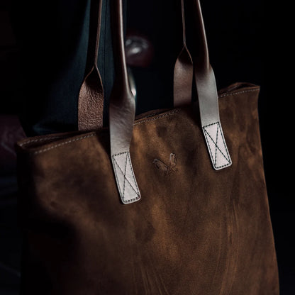 Suede Tote - Tobacco Brown