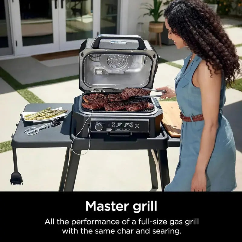 Ninja Woodfire Pro XL 4-in-1 Outdoor Cooking System  Grill, Smoker, Air Fryer & Thermometer