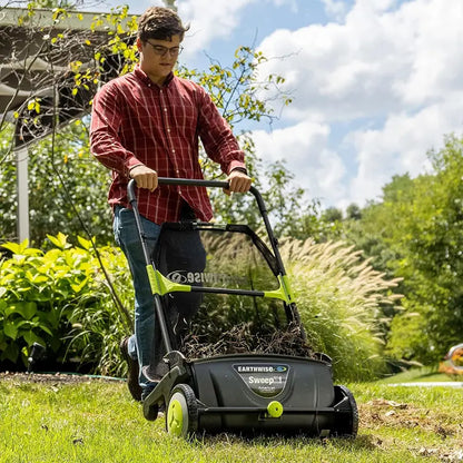 21-Inch Manual Push Lawn Sweeper  Durable Grass & Leaf Collector for Small to Medium Yards