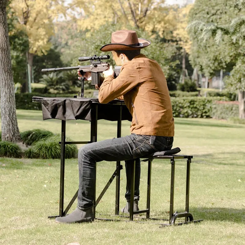 Portable Shooting Table and Seat Combo  Adjustable Field Shooting Platform