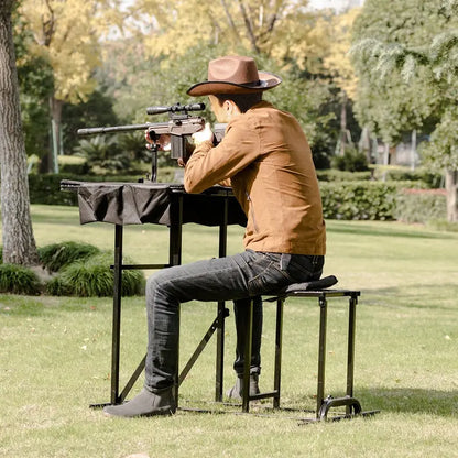 Portable Shooting Table and Seat Combo  Adjustable Field Shooting Platform