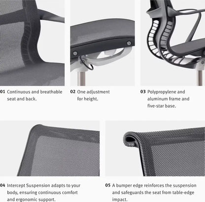 Setu Chair with Armrests  Flexible Kinetic Support &amp; Four-Way Adjustable Arms