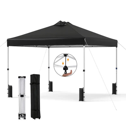 10×10-Foot Pop-Up Canopy Tent with One-Touch Setup, Sandbags & Convenient Roller Bag