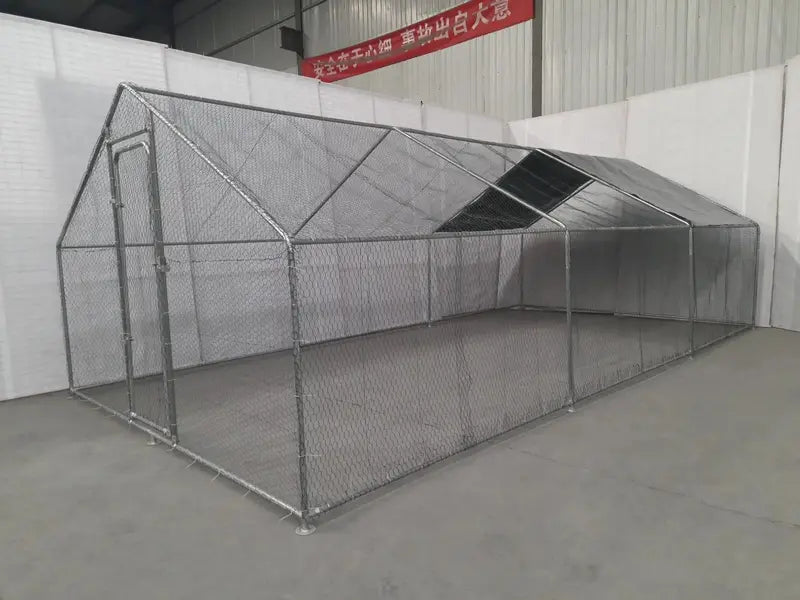 10 ft x 20 ft Outdoor Dog Kennel & Chicken Run  Galvanized Steel Frame, Secure Enclosed Habitat (Model 2010CG)