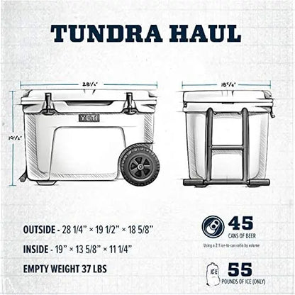 YETI Tundra Haul Wheeled Cooler  Rugged Portable Cooler with All-Terrain Wheels & Bear-Resistant Design