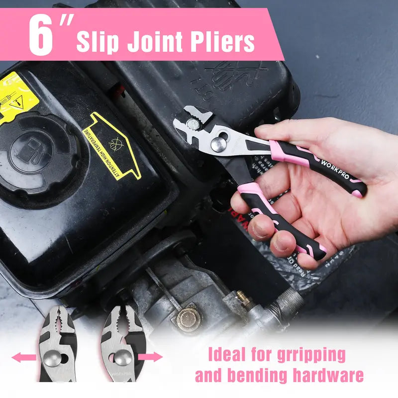 WORKPRO 3-Piece Pliers Set  Needle-Nose, Diagonal, and Slip-Joint