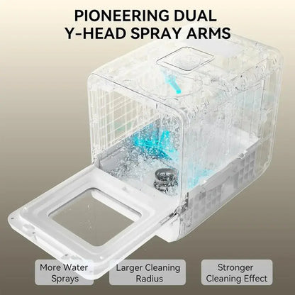 Hermitlux Portable Dishwasher with 7 Wash Cycles and Efficient Mini Footprint