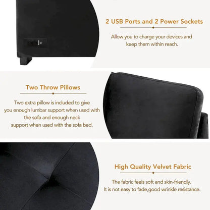 L-Shaped 5-Piece Sleeper Sectional Sofa with Built-In Storage, USB Ports, and Ottoman