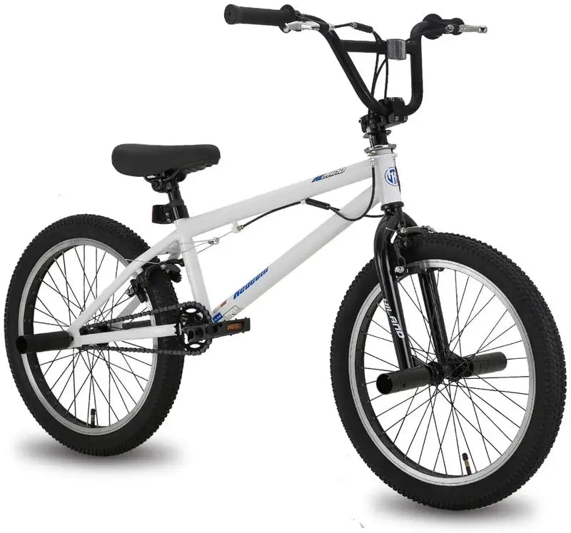 Hiland 20-Inch BMX Freestyle Bike  Hi-Ten Steel Frame, 360° Rotor, U-Brake, White Finish
