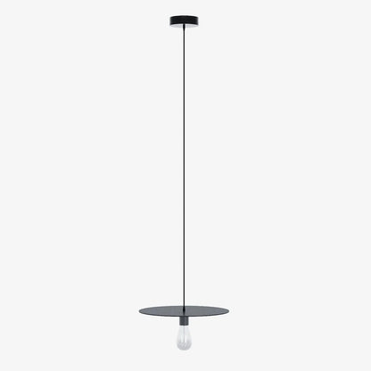 Luminaire suspension circulaire en métal noir